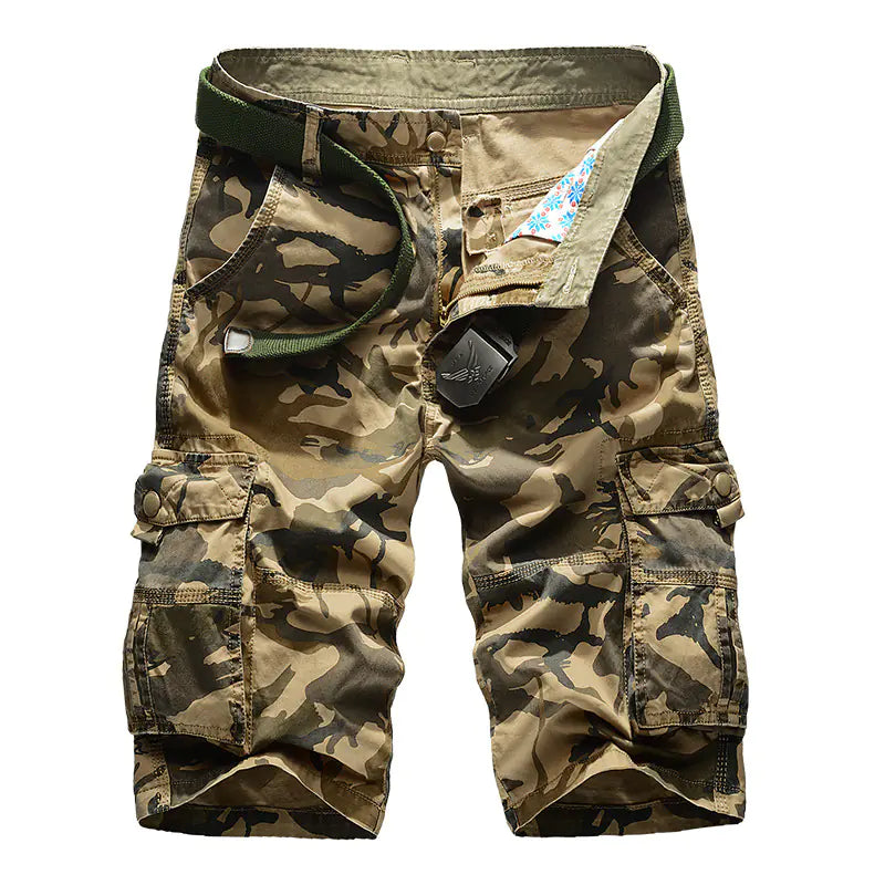 Men's Cotton Camouflage Cargo Shorts with Pockets
