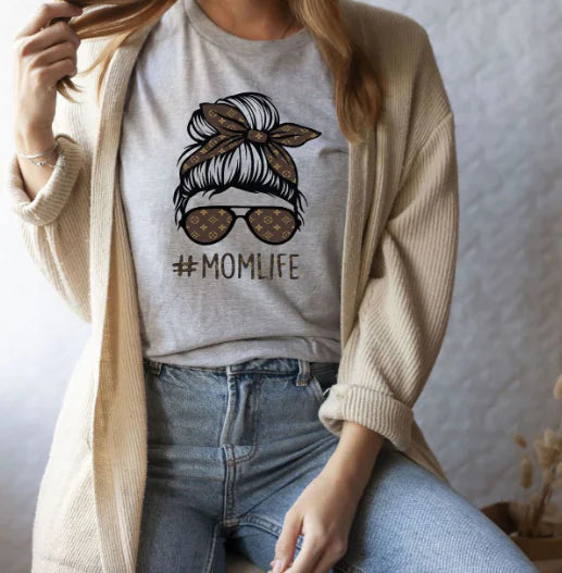 Casual Round Neck Short Sleeve Digital Print T-Shirt