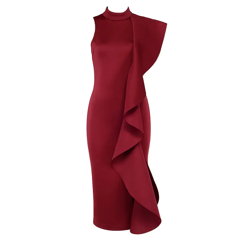 Elegant Ruffle Dress for Evening Events and Parties
