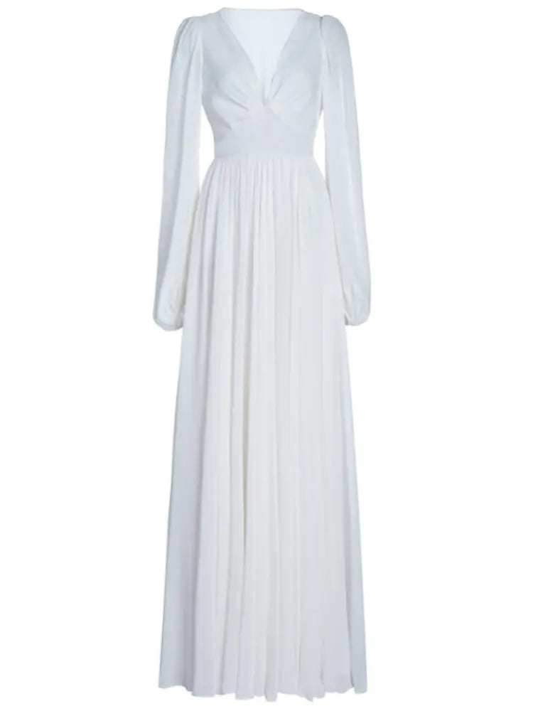 Retro Style Slim White Dress with French Court Elegance