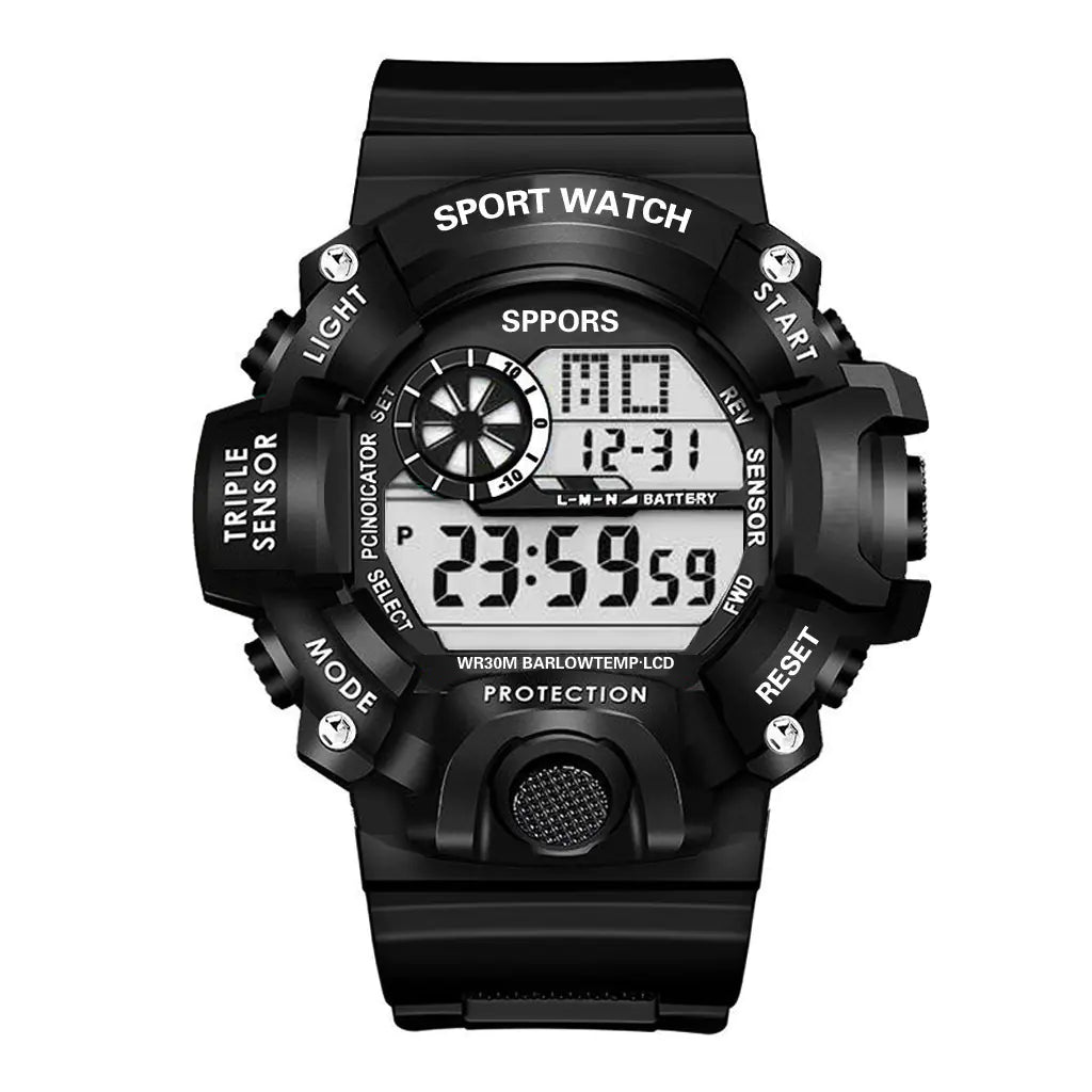 YIKAZE Men's Multifunction LED Digital Sports Watch
