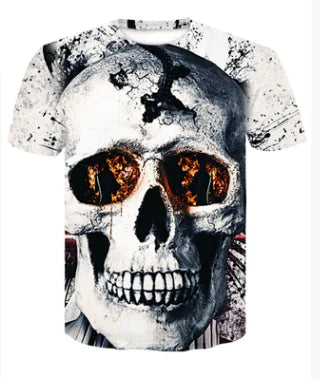 Digital Print Crew Neck Short Sleeve T-Shirt