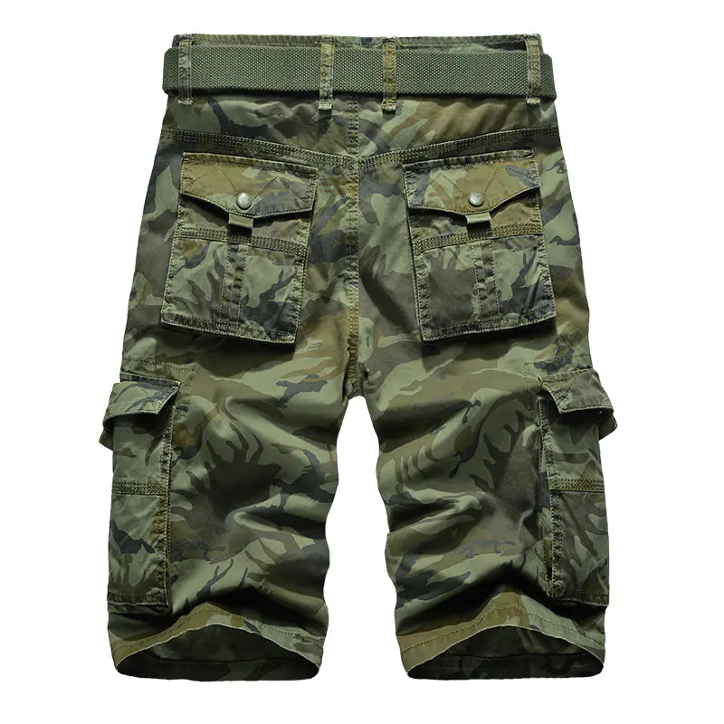 Men's Cotton Camouflage Cargo Shorts with Pockets