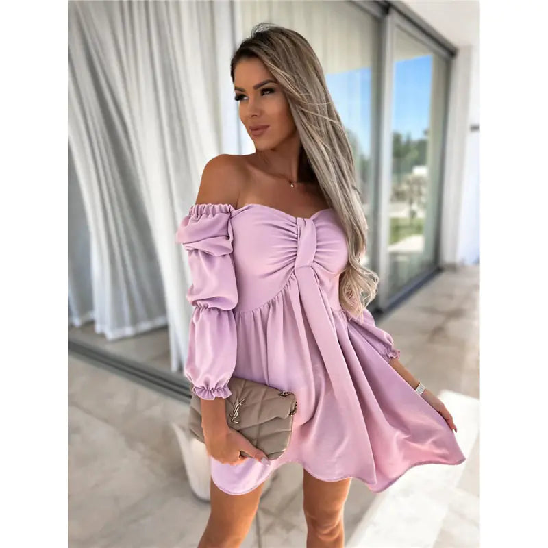 One-Shoulder High Waist Dress for Women
